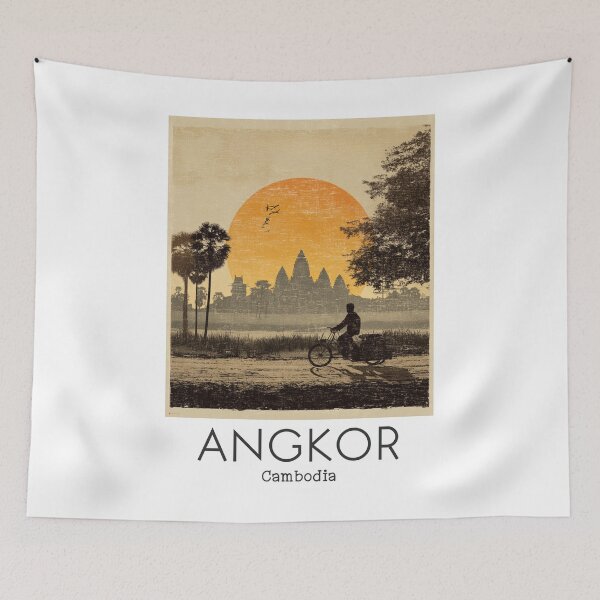 Item preview, A Vintage Illustration of Angkor - Cambodia  designed and sold by GoodOldVintage.