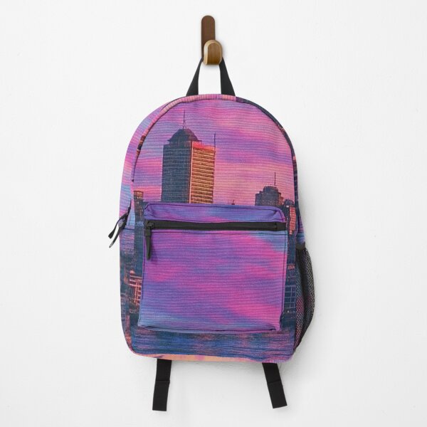 Item preview, Auckland Skyline – Vaporwave Sky Tower at Dusk designed and sold by Aryabek.