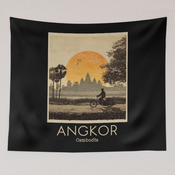 Item preview, A Vintage Illustration of Angkor - Cambodia  designed and sold by GoodOldVintage.