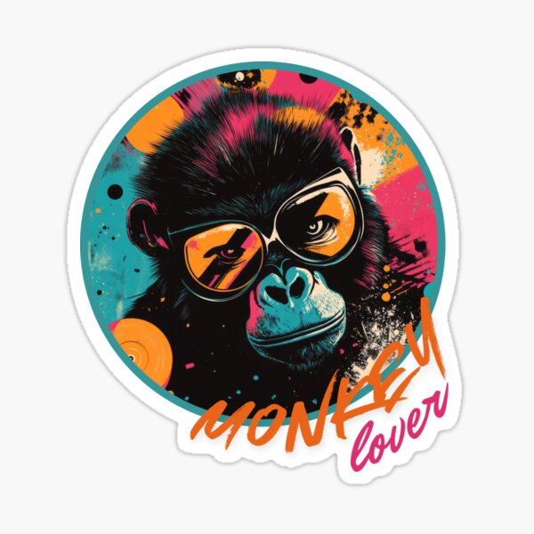 Item preview, Monkey Lover Vibrant Graphics | Neon Safari Art | Cheeky Neon Vibes with a Twist of Cool designed and sold by Zdarovsky.