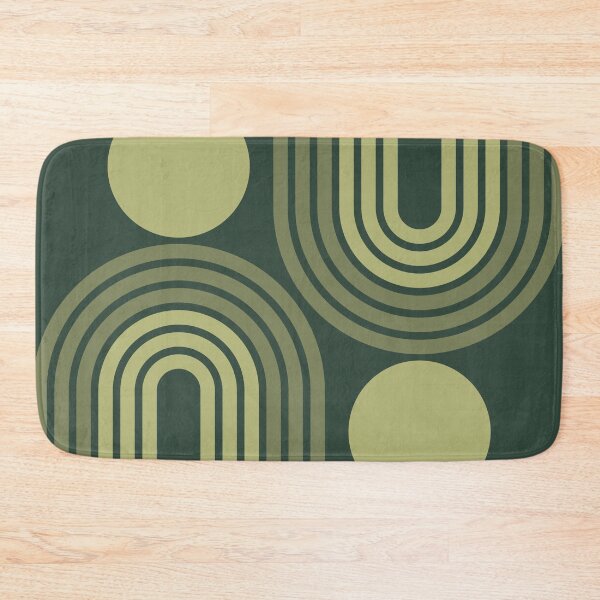Item preview, Mid Century Modern Geometric Rainbow and Sun Abstract a11 in Greenery Shades designed and sold by nineFlorals.