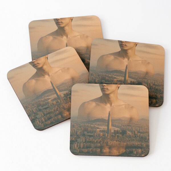 Item preview, Seoul South Korea – Aerial Skyline and Shirtless Korean Man designed and sold by Aryabek.