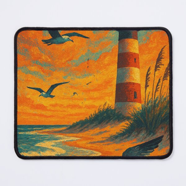 Item preview, Port Aransas Texas – Lighthouse and Beach Scene with Pelican designed and sold by Aryabek.