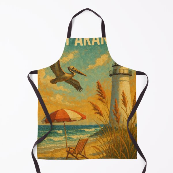 Item preview, Port Aransas Texas – Sunset Coastline with Lighthouse and Gulls designed and sold by Aryabek.