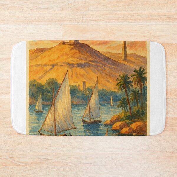 Item preview, Aswan Egypt – Feluccas on the Nile at Sunset designed and sold by Aryabek.