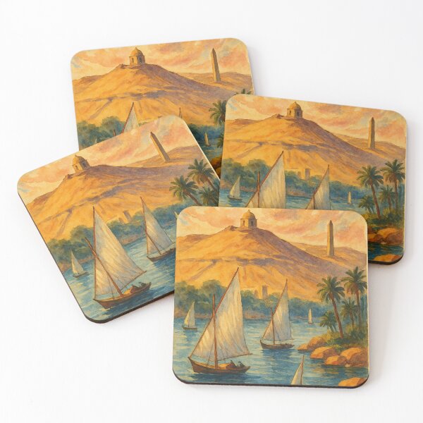 Item preview, Aswan Egypt – Feluccas on the Nile at Sunset designed and sold by Aryabek.