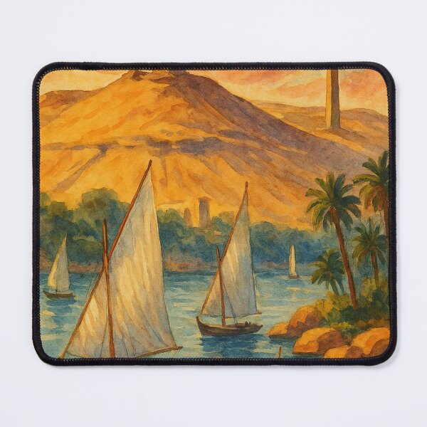 Item preview, Aswan Egypt – Feluccas on the Nile at Sunset designed and sold by Aryabek.