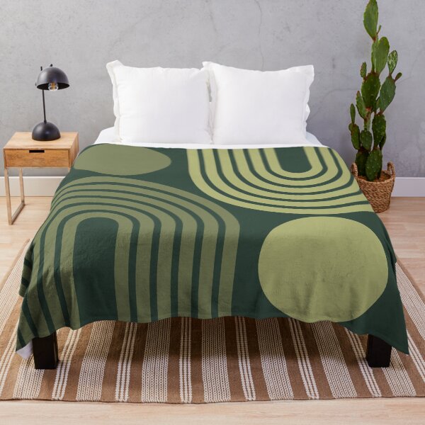 Item preview, Mid Century Modern Geometric Rainbow and Sun Abstract a15 in Greenery Shades designed and sold by nineFlorals.