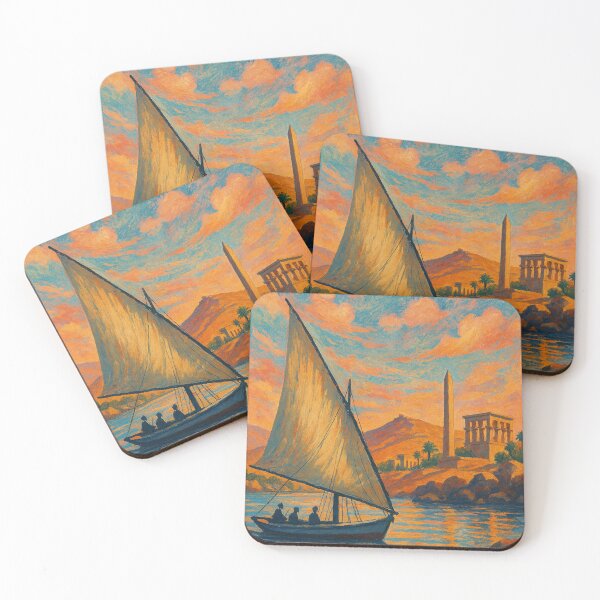 Item preview, Aswan Egypt – Obelisk and Felucca in Sunset Light designed and sold by Aryabek.