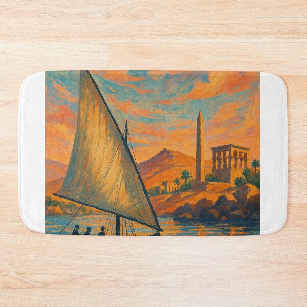 Item preview, Aswan Egypt – Obelisk and Felucca in Sunset Light designed and sold by Aryabek.