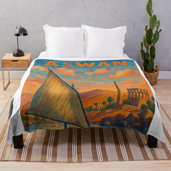 Item preview, Aswan Egypt – Obelisk and Felucca in Sunset Light designed and sold by Aryabek.