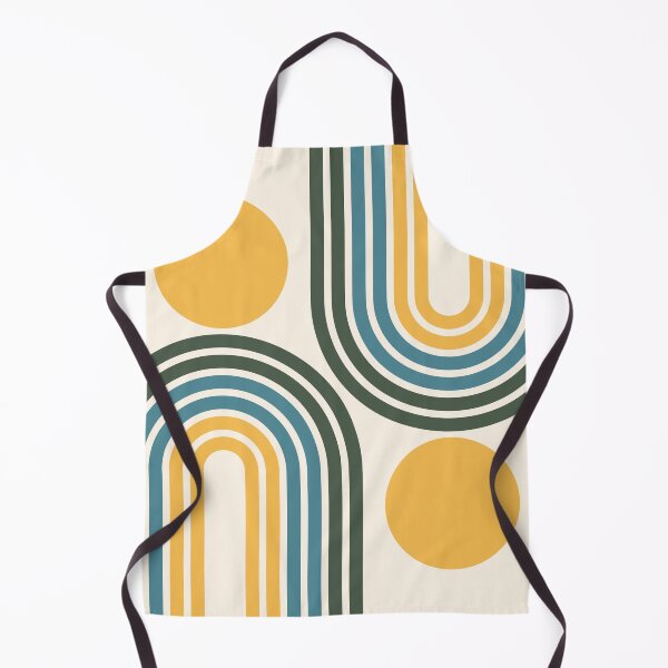 Item preview, Mid Century Modern Geometric Rainbow and Sun Abstract a12 in Gold Green Teal designed and sold by nineFlorals.