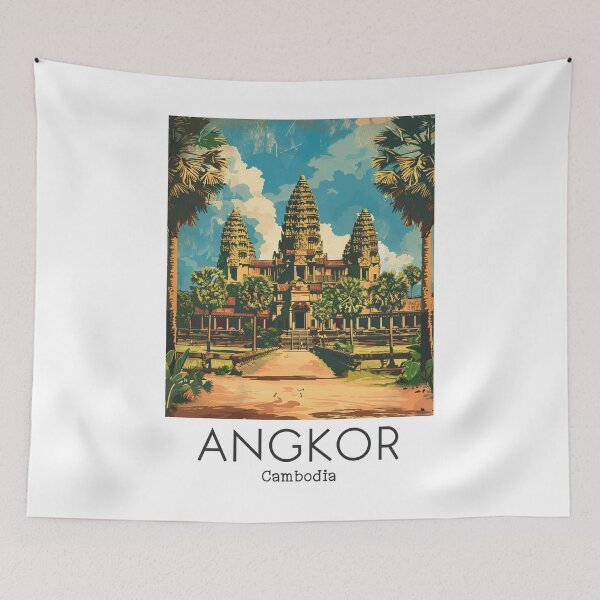 Item preview, A Vintage Illustration of Angkor - Cambodia  designed and sold by GoodOldVintage.