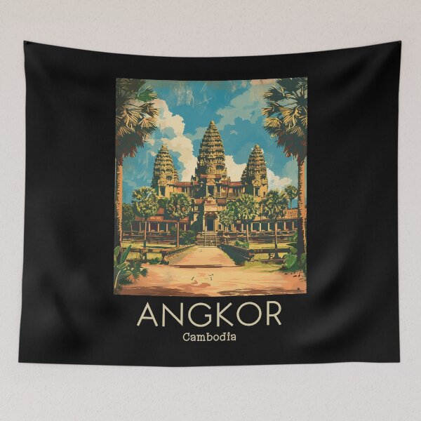 Item preview, A Vintage Illustration of Angkor - Cambodia  designed and sold by GoodOldVintage.