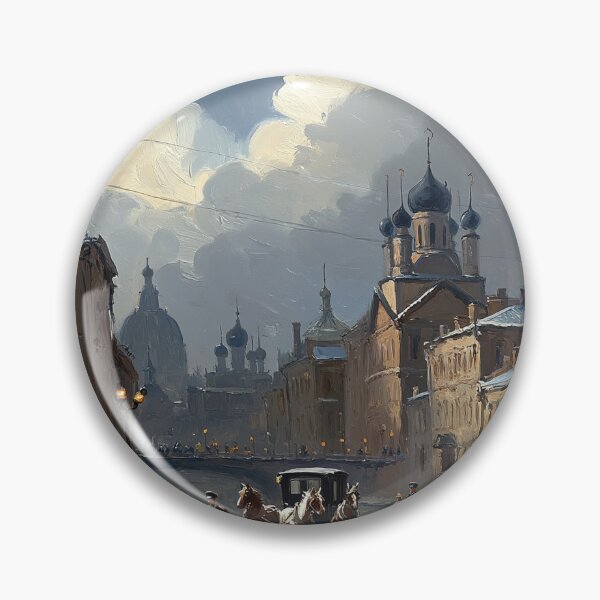 Item preview, Medieval Russian city streets painting art designed and sold by Vintage Designs +.
