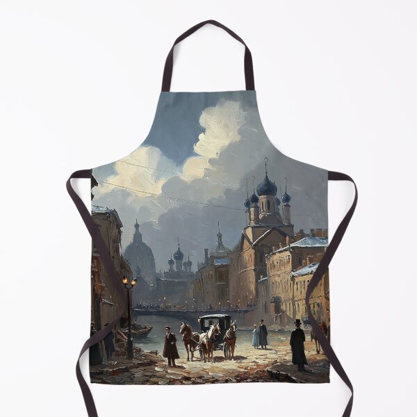 Item preview, Medieval Russian city streets painting art designed and sold by Vintage Designs +.