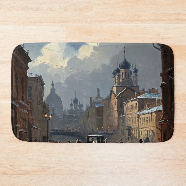 Item preview, Medieval Russian city streets painting art designed and sold by Vintage Designs +.