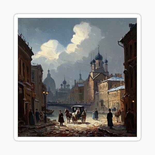 Artikel-Vorschau von Mittelalterliche russische Stadtstraßen Malerei Kunst, designt und verkauft von Vintage Designs +.
