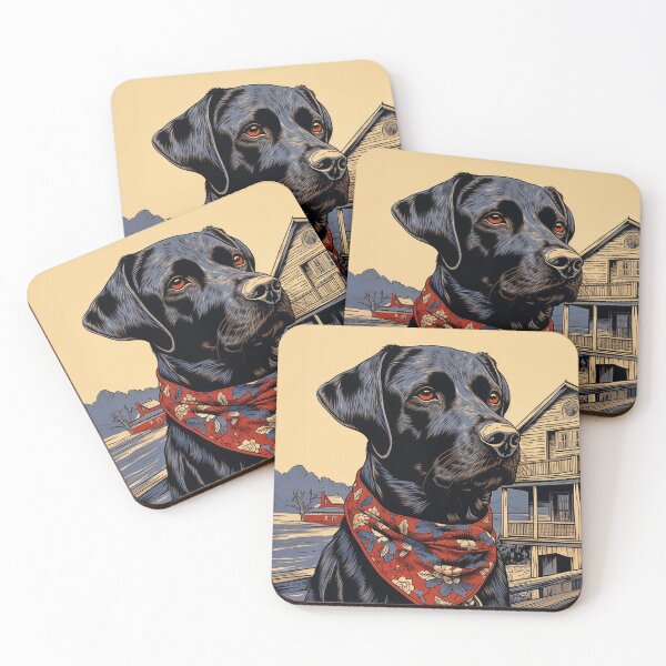 Item preview, Black labrador with Bandana designed and sold by PetsArt.