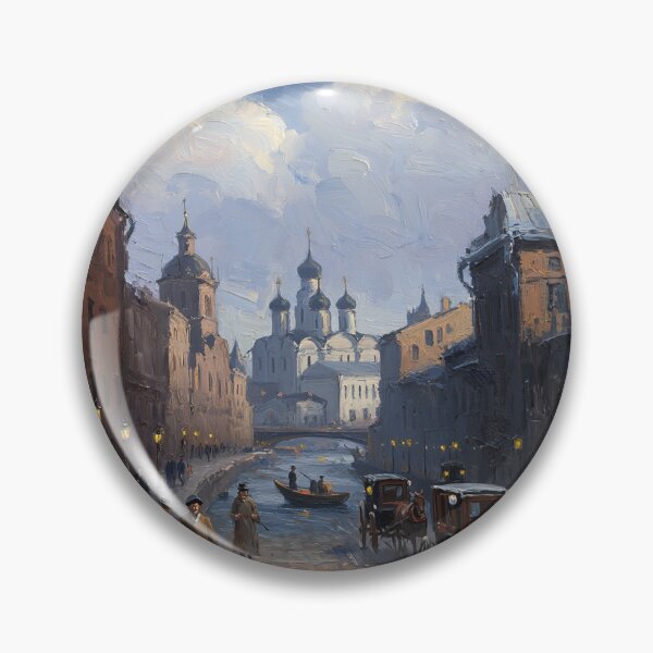 Item preview, Medieval Russian city streets painting art designed and sold by Vintage Designs +.