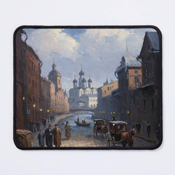 Item preview, Medieval Russian city streets painting art designed and sold by Vintage Designs +.