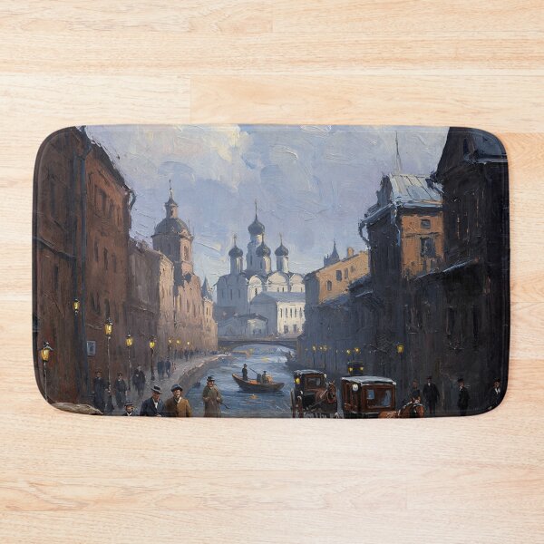 Item preview, Medieval Russian city streets painting art designed and sold by Vintage Designs +.