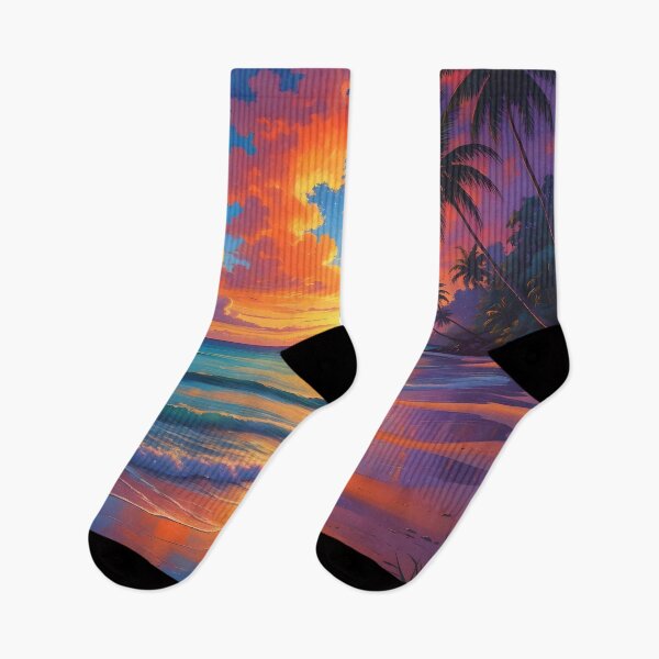 Item preview, Vibrant Tropical Beach Sunset Canvas – Ocean View with Palm Trees, Coastal Wall Art Decor designed and sold by naivnoia.