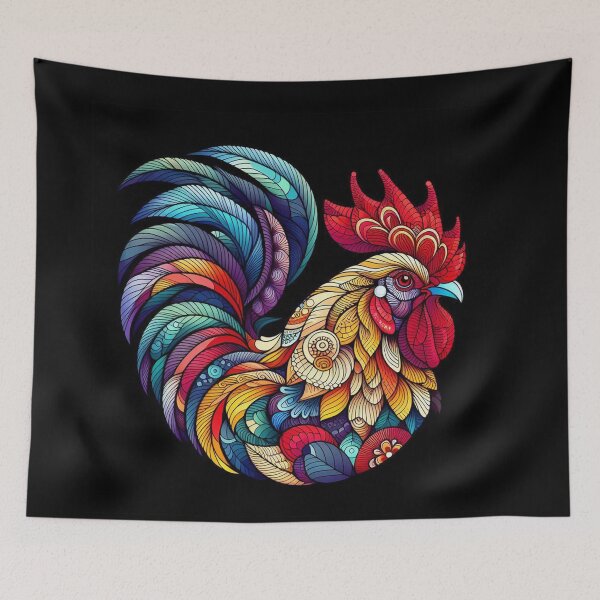 Item preview, Vibrant Rooster Mandala Design for Unique Pet Apparel and Accessories – Perfect for Animal Lovers and Bold Styles designed and sold by knalpot-design.