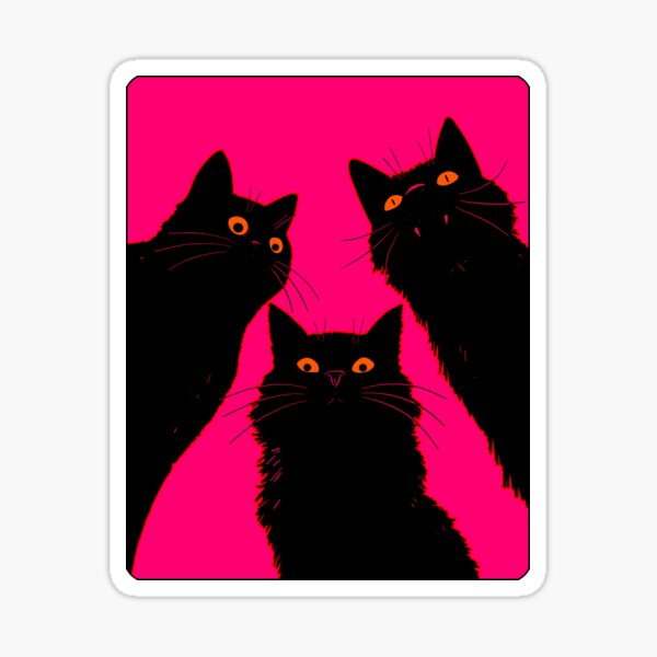 Aperçu de l'œuvre Chats noirs, il est temps de se réveiller créée et vendue par KilkennyCat Art.