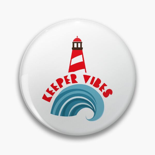 Item preview, Keeper Vibes with red lighthouse and waves designed and sold by jazzydevil.