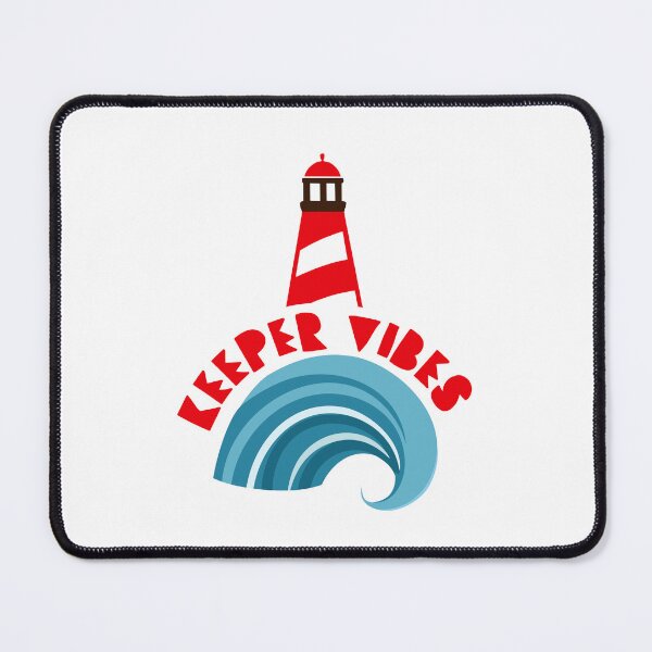 Item preview, Keeper Vibes with red lighthouse and waves designed and sold by jazzydevil.