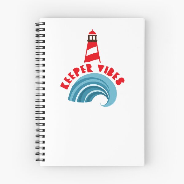 Item preview, Keeper Vibes with red lighthouse and waves designed and sold by jazzydevil.