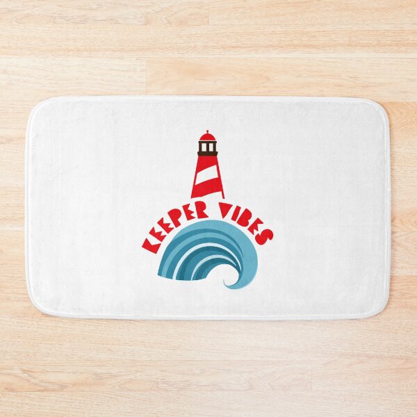 Item preview, Keeper Vibes with red lighthouse and waves designed and sold by jazzydevil.
