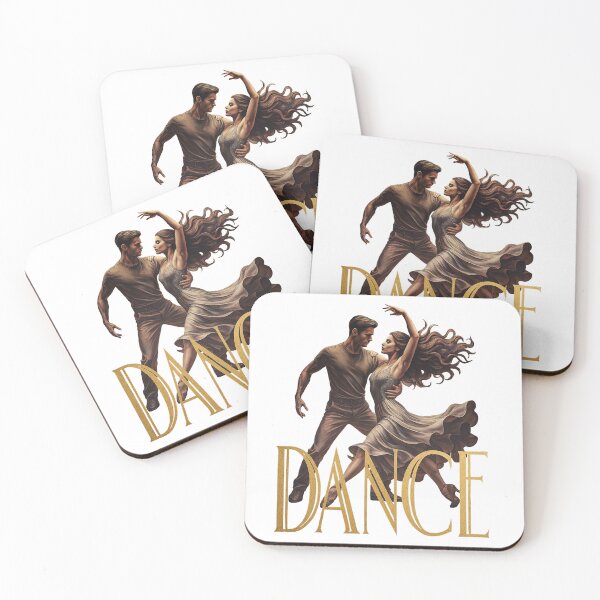 Item preview, Elegant dance motif – partner dance design with gold lettering “DANCE” designed and sold by cglightNingART.