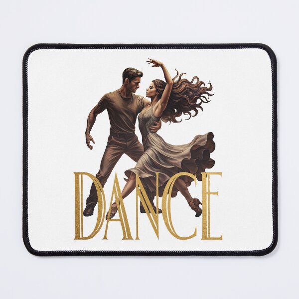 Item preview, Elegant dance motif – partner dance design with gold lettering “DANCE” designed and sold by cglightNingART.