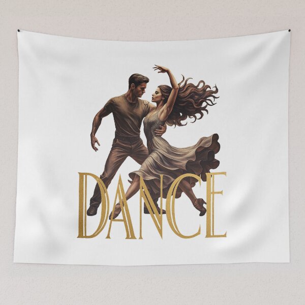 Item preview, Elegant dance motif – partner dance design with gold lettering “DANCE” designed and sold by cglightNingART.