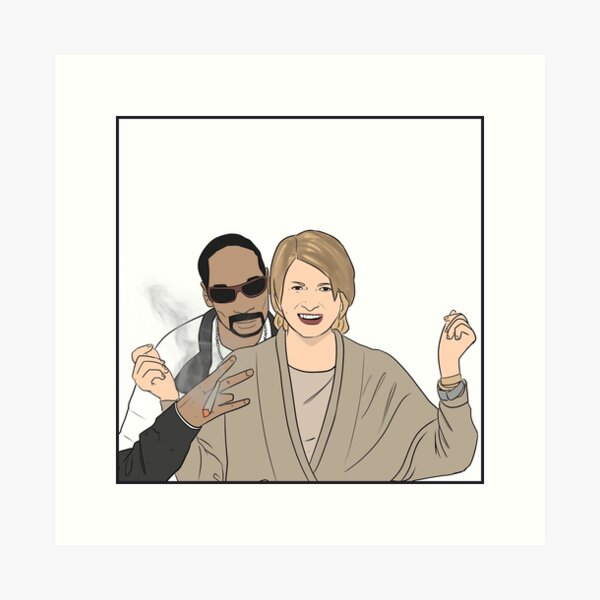 Aperçu de l'œuvre Martha Stewart & Snoop Dogg Dessin à la Main 420 Art créée et vendue par Post.Colonial.