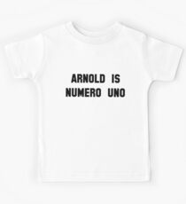 Arnold Is Numero Uno Ringer Body Building Gym Pumping Iron Inspired Top Bodybuilding Kids Tee