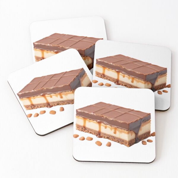 Item preview, Layered Dessert Bar with Chocolate Topping and Almond Garnish designed and sold by Creative88Art.