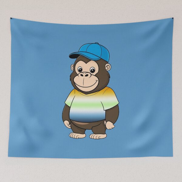 Item preview, Cool Pride Gorilla with AroAce Agender Flag Tee  | AroAce Agender Animal Design designed and sold by Travelslightly.