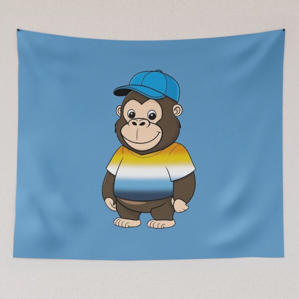 Item preview, Cool Pride Gorilla with AroAce Flag Tee  | AroAce Animal Design designed and sold by Travelslightly.