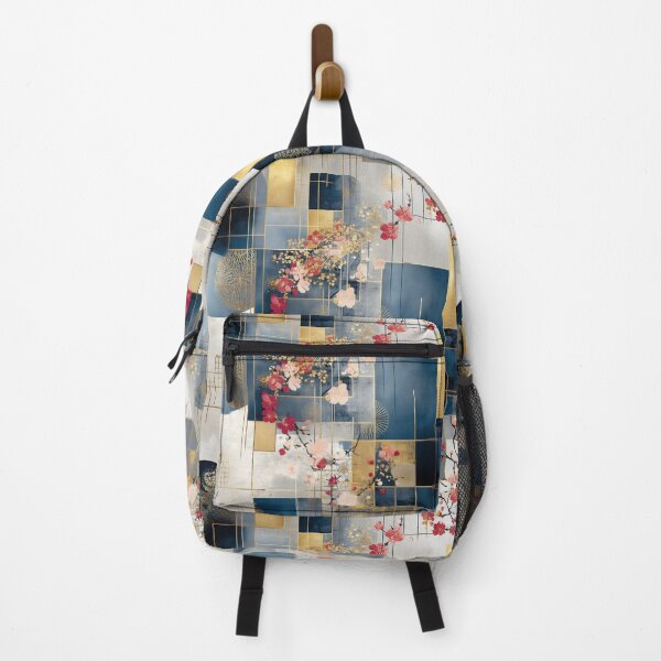Item preview, Golden Grids and Sakura Flow: Elegant Japanese Abstract designed and sold by Moisky Patterns.
