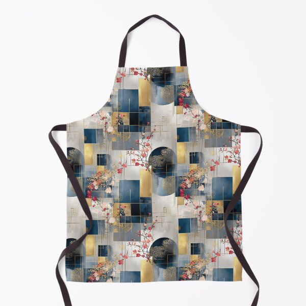 Item preview, Golden Grids and Sakura Flow: Elegant Japanese Abstract designed and sold by Moisky Patterns.