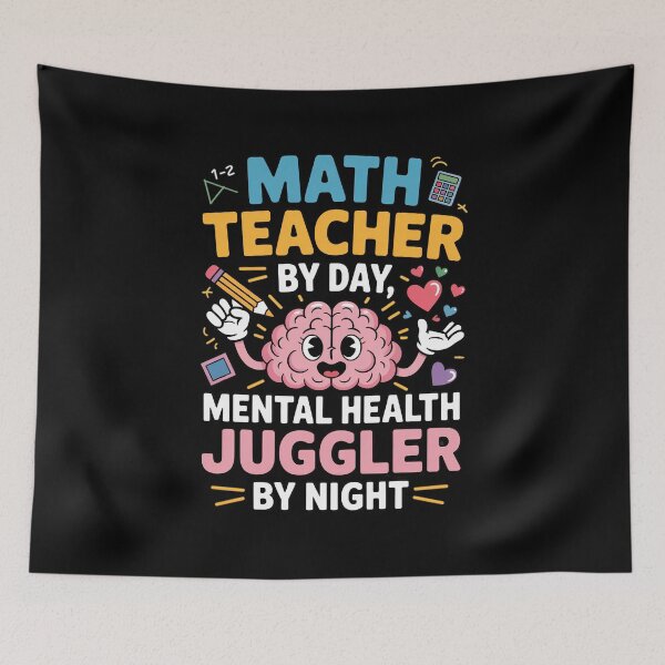 Item preview, Math Teacher by Day, Mental Health Juggler by Night – Funny Teacher Mental Health Design designed and sold by ThatBBStore.