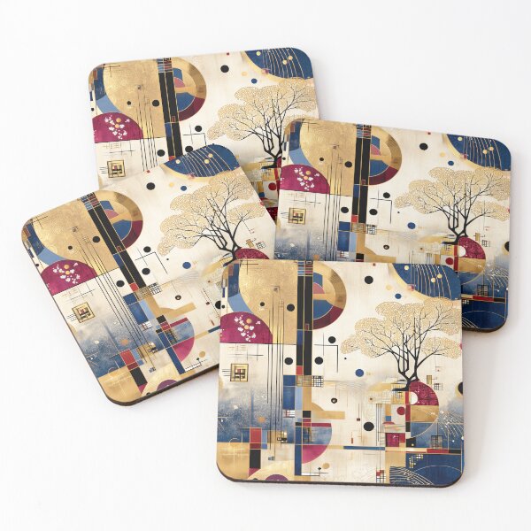Item preview, Golden Geometry and Sacred Tree: Japanese Modern Elegance designed and sold by Moisky Patterns.