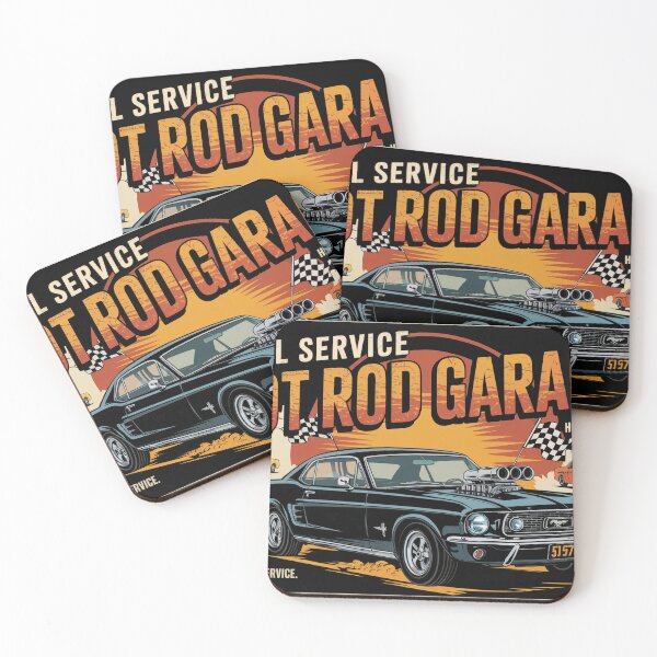 Item preview, 1967 Ford Mustang Retro Hot Rod Garage mouse pad designed and sold by Random Designs.