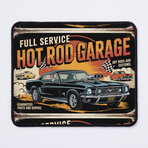 Item preview, 1967 Ford Mustang Retro Hot Rod Garage mouse pad designed and sold by Random Designs.