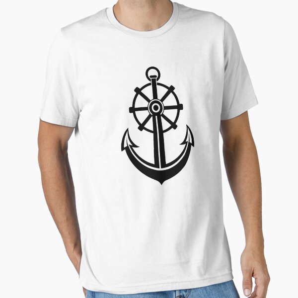 Item preview, Elegant anchor with steering wheel nautical illustration design. designed and sold by Pram106.