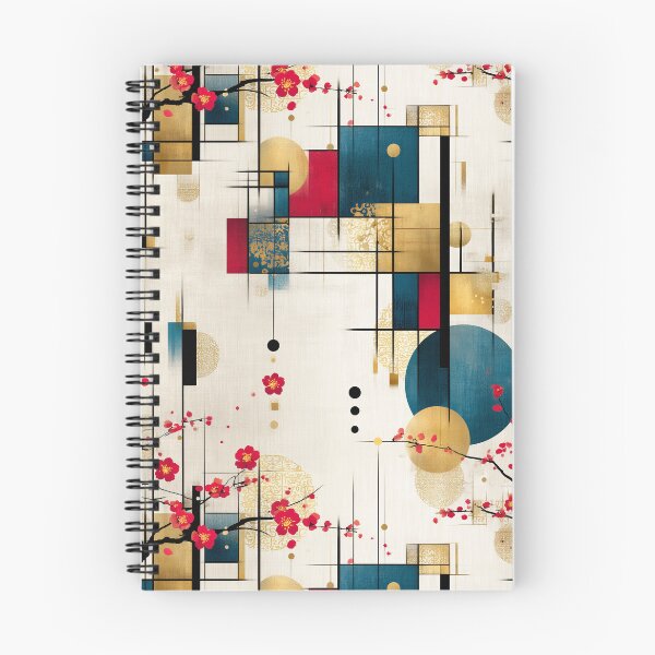 Item preview, Sakura Geometry on Cream Canvas: Modern Japanese Pattern Art designed and sold by Moisky Patterns.