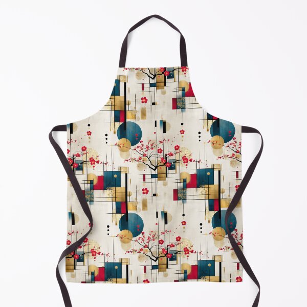 Item preview, Sakura Geometry on Cream Canvas: Modern Japanese Pattern Art designed and sold by Moisky Patterns.